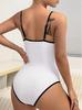 Bikini de Tirante con Estampado de Letras Nuevo Transfronterizo de Amazon Traje de Baño de una Pieza Ajustado Sexy Hottie Europeo y Americano