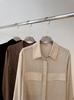 Camisa de Bolso de Linho Vintage Francesa Feminina Início da Primavera Solta Casual Fina Premium Manga Longa Top Jaqueta Casaco