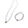 Colgante de candado ruyi de color esmalte de jade púrpura con sensación fresca, cadena para el cuello que combina con todo, diseño original, collar de cuentas de piedra natural hecho a mano
