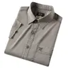 Verano nuevo camisa de solapa para hombre suelta color liso moda blusa de Tencel botón bordado manga corta fina 2095