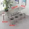 Mesas y sillas de comedor de acero inoxidable para 4, 6 u 8 personas para estudiantes escolares, empleados, fábricas, sitios de construcción y supermercados