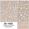 Redanco5D Embutido Popular Desenho Animado Adesivo para Unhas DIY Flor Fofa Adesivo Estéreo para Unhas Dr1455