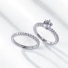Anillo de moissanita de plata S925 para pareja con incrustaciones completas, anillo de tesoro colorido súper brillante, moda simple para hombre y mujer, Compromiso Compromiso Compromiso