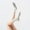 Meias de Yoga Finas com Laço para Primavera e Verão Meias Curtas Estilo Japonês Meias Antiderrapantes para Chão Respiráveis que Absorvem o Suor Estilo College Clássico