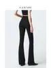 Jeans negros de tiro alto microbota para mujer, extremadamente adelgazantes, ajustados, realzan el trasero, 26 nuevos pantalones casuales otoño/invierno