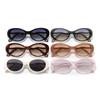 Gafas de Sol Nuevas 2025 con Montura Ovalada Patas de Espejo Curvadas Protección Solar al Aire Libre Anti-UV Gafas de Sol de Tendencia de Moda para Mujer