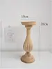 Estilo Nórdico Coluna Romana Retrô Suporte de Velas de Madeira Branco Liso Ornamento Decorativo Liso em Branco Guia de Fotografia para Homestay Ins