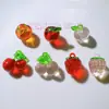 Acessórios de Acrílico DIY Adesivos para Capa de Celular Acessórios de Cabelo Infantis Fornecimento Transfronteiriço Pingente 3D de Morango Maçã de Alta Transparência