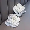 Tênis de malha estilo "dad shoes" infantil 2026 verão para meninas, respirável, color block, sola macia, leve, moda estudantil, tênis casual