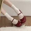 Zapatos Individuales Dulces de Punta Cuadrada Baja con Tacón Grueso para Mujer, Nuevos Zapatos Planos Mary Jane Retro Franceses para Primavera y Verano 2026