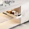 Estante de almacenamiento de cocina extraíble, caja de almacenamiento de especias tipo cajón para el interior del gabinete, cesta extraíble estrecha para el gabinete profundo debajo del fregadero