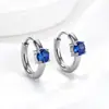 Brincos e Tarraxas de Zircônia Estilo Levemente Luxuoso, Moderno e Simples, Design de Nicho, Brincos Redondos de Aço Titânio de Alta Qualidade com Quatro Garras