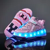 Tênis Heelys para Meninas, Sapatos para Meninos, Patins Invisíveis, Rodas para Meninos, Tênis Esportivo de Quatro Rodas para Alunos de Patinação Infantil