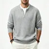 Comercio Exterior 2026 Otoño/Invierno Nuevo Suéter de Punto con Cremallera y Rayas Verticales Europeo y Americano para Hombre Suéter Casual para Hombre