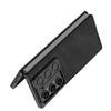 Capa dobrável para Samsung Galaxy ZFold6 com janela de pressão e película protetora de couro fosco resistente a quedas