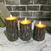 Juego de Tres Velas LED tipo Tocón, Velas LED Grandes, Accesorios de Decoración para Escenas Festivas y Bodas, Decoración Festiva