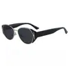 Celebridad de Internet Polvo de Gelatina de Cubitos de Hielo Grandes Gafas de Sol Metálicas de Moda Retro Estampado de Leopardo Color Cuadrado y Redondo Cara Gafas de Sol Ovaladas de Gama Alta