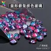 Gema Sintética de Vidro Colorida Personalizada de Fábrica Cor Turmalina Formato de Ovo Pedra Solta Turmalina Colorida Combinando Oval 8*10mm Personalização