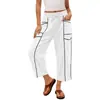 2026 Pantalones Anchos Sueltos para Mujer Amazon Transfronterizos Moda Casual Transpirables Adelgazantes Cintura con Cordón Pantalones Casuales Pantalones de Chándal