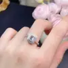 Novo Anel de Água-Marinha Natural Pingente Colorido Feminino Anel de Abertura Total com Diamantes Feminino Conjunto de Joias