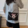 Bolsa Satchel Transversal Fofa Popular Japonesa e Coreana 2025 Ombro Único Passeio Nova Bolsa de Ombro Feminina de Nylon de Grande Capacidade