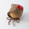 Bonito gorro de orejeras Hello Kitty estilo coreano, gorro cálido con forro de felpa, con cordones para evitar que se caiga, gorro para niños