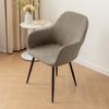 Funda de silla moderna de forma curva con reposabrazos para mesa de comedor, funda de silla de comedor con respaldo integrado, elástica universal, funda para taburete