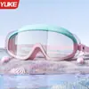 Gafas de Natación Yuke para Niños, Antivaho, Alta Definición, Gafas de Natación de Marco Grande para Estudiantes Hombres y Mujeres, Equipo de Gafas de Natación de Entrenamiento Profesional
