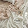 Edredón de verano de cuatro piezas de Tencel, elegante, de seda helada, de alta gama, de color sólido y ligero, con aire acondicionado y ropa de cama.