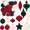 Decoraciones Navideñas de Productos Nuevos Transfronterizos Estilo Europeo Ins Set de 30 Piezas de Bolas Navideñas Afelpadas de Forma Irregular Árbol de Navidad