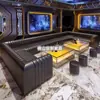 Juego de Sofá de Lujo Personalizado y Mesa de Centro para KTV para Bares, Discotecas, Salas de Karaoke, Salas Privadas, Salas de Fiestas y Sofás de Cabina en Forma de U