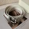 Cinturón Tejido No Poroso Estilo Ins, Cinturón de Cuero y Papel, Accesorio Versátil Casual para el Día a Día, Simple y de Moda, Cinturón para Mujer