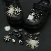Zapatos Vintage Perforados con Abalorios de Alta Resistencia, Decoraciones de Flores Plateadas Perla, Hebillas de Zapato de Lujo y Accesorios para Zapatos de Ballet