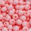 Cuentas Redondas Rayadas Arcoíris de Color Caramelo de Resina para Pulsera Colorida DIY, Cadena de Teléfono, Cuentas Sueltas, Cuentas Rayadas de Resina, Accesorios de Joyería