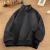 Sudadera Jacquard color albaricoque con media cremallera para hombre, chaqueta texturizada con cuello, corte limpio, marca de moda Plankton, top de calle guapo