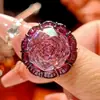 2025 Nueva Joyería Huabi Base de Cobre Chapado en Oro Corte Rosa Rosa Seco Oro Negro Set Piedra Principal 16-10mm
