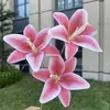 Flores de Lirio Artificiales Pegadas de 3 Cabezas Estilo Camión para Boda y Decoración del Hogar Venta al por Mayor