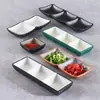 Prato de Melamina Xiangyuan Saboroso Prato para Molho de Temperos Prato para Fondue Churrasco Restaurante Comercial Compartimento Duplo Prato de Dois ou Três Compartimentos Prato Pequeno