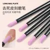 Pluma de molienda de cuarzo para arte de uñas para eliminar piel muerta, tira de lijado, empujador de suciedad de cutícula, herramienta para pulir uñas y cuidado de la superficie