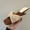 Sandalias Romanas de Cuña Tejida Chuyuji para Mujer 2026 Nuevas Sandalias de Playa Estilo Resort Francés de Verano para Combinar con Faldas