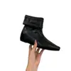 Botas ajustadas, estilo nuevo con diseño plegado, característica interna para aumentar la altura, estilo europeo y americano, tacón elegante de 5 cm, punta cuadrada versátil, botas de moda otoño/invierno, botines para mujer