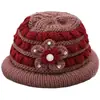 Chapéus de Tricô Quentes para Idosos Outono e Inverno Chapéus para Mãe Chapéus de Lã Grossa com Forro de Fleece para Meia-Idade e Idosos Chapéus de Bacia para Senhoras Idosas