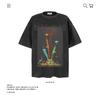 Camiseta de Manga Corta Lavada para Hombre Verano 2025 Ropa para Hombre Talla Grande Algodón Pesado Holgada Estampada Marca de Moda Transfronteriza