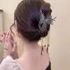 Mismo Estilo Douyin Aleación de Zinc Perla Artificial Accesorios para el Cabello Sentido Avanzado Temperamento Elegante Campanas de Viento Mariposa Borla Pinza Metálica
