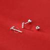 Pendientes de rosca de una sola palabra de plata esterlina S925 para mujer, pendientes de temperamento simple, diseño de nicho, joyería de alta gama al por mayor