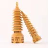 Torre Wenchang de Madera de Durazno Redonda Artesanías para el Hogar Adornos Mascota Regalos Artesanías Feng Shui