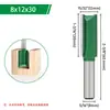 Faca Reta de 8 Cabos Cor Verde-Pintura Faca Reta de Duas Bordas Faca para Ranhurar Lâmina de Aço Tungstênio Máquina de Acabamento Fresadora para Marcenaria
