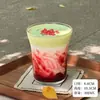 Taza de Fresa Famosa en Internet, Taza de Helado, Vaso de Vidrio Transparente, Taza para Batidos, Taza para Té de Leche, Taza para Bebidas de Café, Taza para Té de Frutas