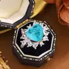 Nuevo Anillo Colorido 2025 Anillo con Ópalo Incrustado y Pedrería Anillo Europeo y Americano de Deseos Ovalado Girasol Anillo para el Dedo Índice