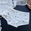 [80-120] 524 Seda de Hielo estampado lindo tiro bajo bolsa de ropa interior para mujer cadera con taladro ropa interior para mujer tiro bajo